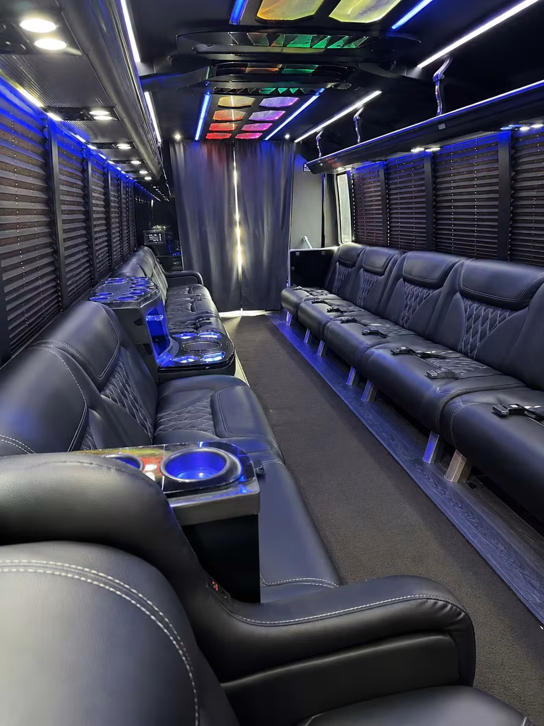 20 passenger party bus inside
