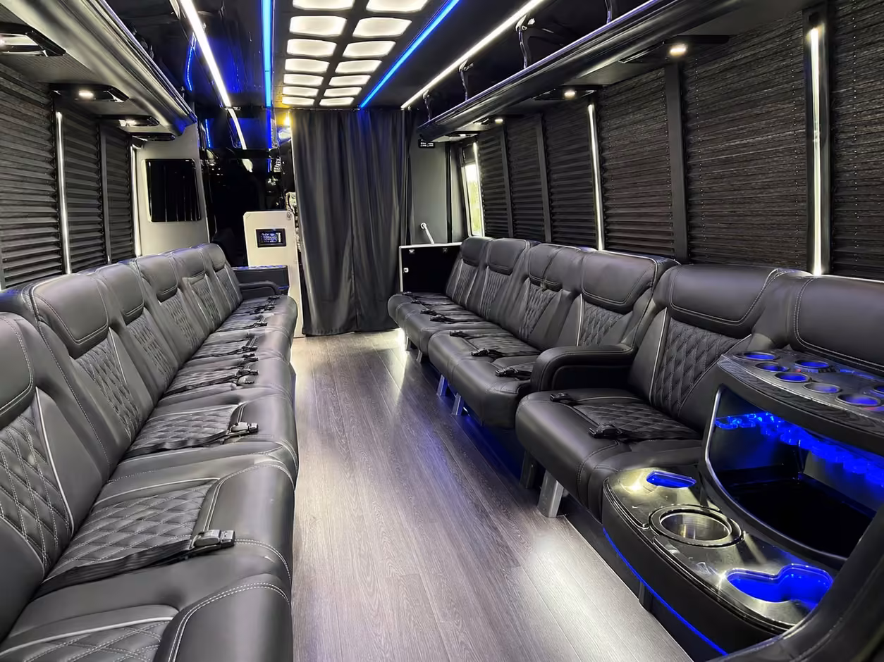 20 passenger party bus interior